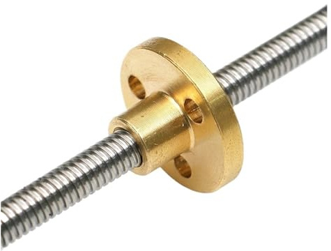 LYMFE Husillo de Bolas con Tuerca Varilla Trapezoidal T5, Rosca de Tornillo de Avance de 5 mm, Longitud de 2 mm, 100 mm-600 mm, con Tuerca de latón(400mm)