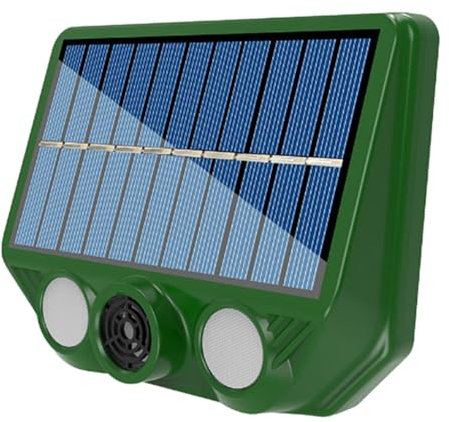 Repellente a ultrasuoni per animali, 20-36,5 kHz, due modalità di illuminazione, repellente per scoiattoli, impermeabile, per garage, fattoria, frutteto, giardino