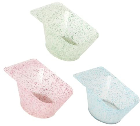 Lasenersm 3-Piece Hair Color Mixing Bowls, Plastic, Modern, Contemporary Style, Rectangle Shaped, Pink, Blue, Green, 5.71*4.25*2.56 Inch, For Home & Salon Use