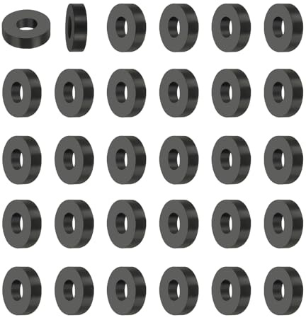 PATIKIL Spacer Gomma Multiuso, 30 Pz 0.2Id x 0.5Od x 0.1T Cuscinetti Isolanti Antivibrazioni Rotondi Neoprene Boccole Gomma Isolante Rondelle Distanziatrici per Bulloni Hvac Accessori