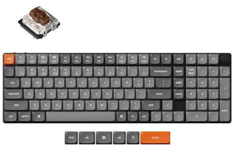 Keychron K17 MAX Custom Wireless Mechanische Tastatur 2.4 GHz/Bluetooth/USB-C, weiß LED, QMK/VIA Programmierbare Makros, PBT Keycaps, für Mac Windows, Super Brown Switch