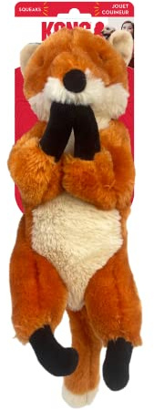KONG Wild Low Stuff Creatures mit minimaler Füllung für Hunde (Fuchs)