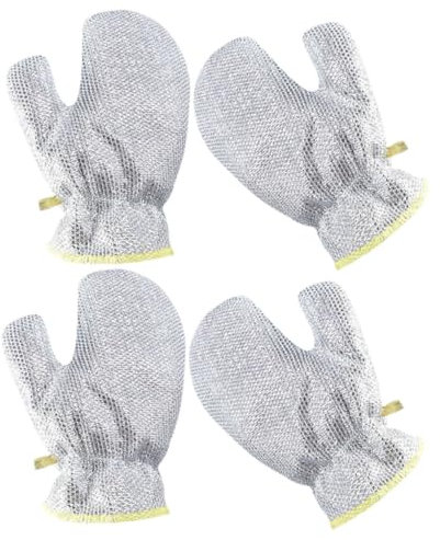 Ipetboom 2paare Spülhandschuhe Aus Silberdraht Kratzfeste Reinigungstücher Für Küche Wasserdichte Draht-geschirrtücher Wiederverwendbare Spülpads