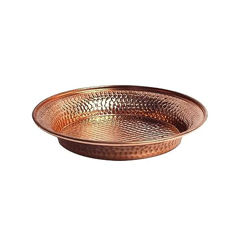 FUHAI-666 Assiettes Plates 7 pièces Pur cuivre Assiette à Boire Assiette à Fruits Assiette à Pain Maison Cadeau décoration for Cuisine Diner hôtel fête Plats de Service(9cm)