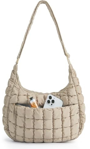BAGSMART Quilted Crossbody Bag for Women, Lightweight Puffer Purse for Travel, Daily Use & Work
