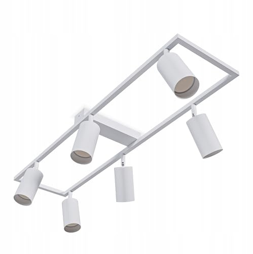 Deckenstrahler LED weiße - Deckenstrahler 6 Flammig - LED Deckenleuchte Schwenkbar - GU10 Deckenlampe Spot - Spotlight Lampe Modern - Strahler Deckenspot für Küche, (6 Flammig, weiße Farbe)