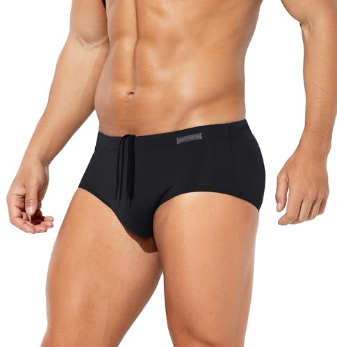 Casey Kevin Men's Swimming Briefs Quick Dry Bikini Swim Trunks | Adjustable Elastic Drawstring Solid Swimsuits Bottom Board Surf Beach Male Bikini Swimwear