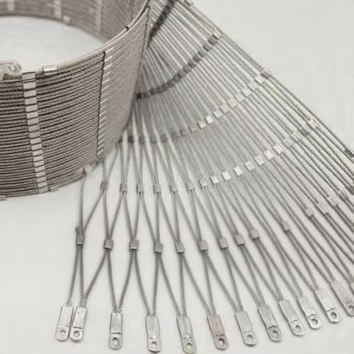 304 Malla de Cuerda de Acero Inoxidable,Red de Seguridad para Balcones,vallas metalicas,malla metalica,malla ganadera,Valla Metálica para Terrazas,Flexible Cable de Malla de Acero Inoxidable(Wire diam