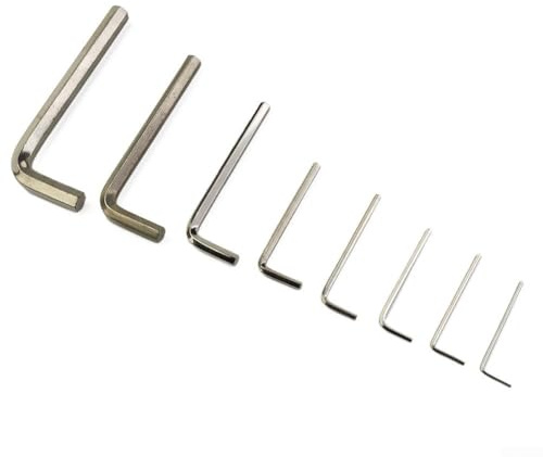 Bebykilemi Juego de 10 llaves hexagonales tipo L con llaves de acero, perfectas para apretar y aflojar pernos (2,5 mm)