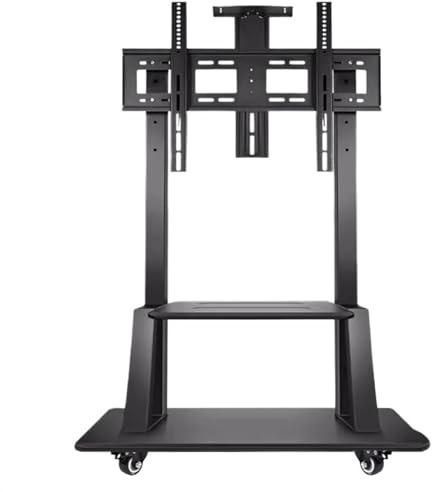 Support TV mobile universel réglable avec roues verrouillables Chariot roulant pour téléviseurs à écran plat de 55 à 120 pouces Hauteur réglable au sol Support TV Grand chariot TV