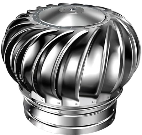 Capot de cheminée rotatif en acier inoxydable – Capuchon de toit rond et housse de pluie pour cheminées, maisons, greniers et fermes – Convient aux tuyaux de 75 mm, 200 mm, 300 mm, 400 mm