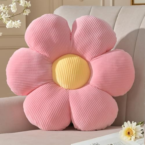 Yhoelata Blumen Kissen Rosa, Sitzkissen Boden Aesthetic Zimmer Deko Bedroom, Ganseblumchen Dekokissen Kinderzimmer, Preppy Room Decor, Sofa Kissen 39 cm