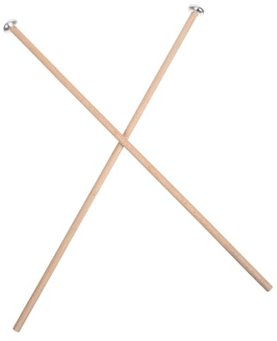 MAGICLULU Professionelle Metall xylophon schlägel mit Ergonomischem Holzgriff Ovaler Metallkopf für Klare Resonante Töne Percussion sticks für Glockenspiel Xylophon und Professionelle