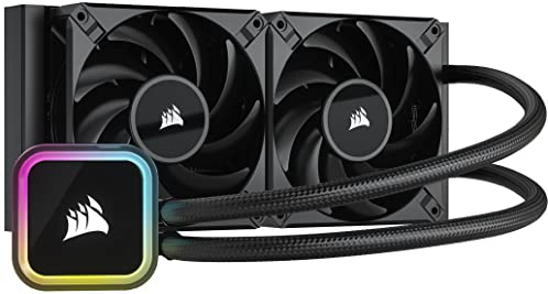 Corsair iCUE H100i RGB Elite CPU-Flüssigkeitskühler (16 Dynamische RGB-LEDs, AF Elite Series 120mm-FDB-Lüfter, 240mm-Radiator, iCUE-Software, LGA 1700/1200/115X/2066 und AM4-Sockel) (Generalüberholt)