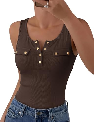 Gyabnw Camiseta Tirantes Mujer de Cuello Cuadrado, Ajustada y Acanalada, Camiseta Mujer sin Mangas de Verano Básica y de Estilo Sexy