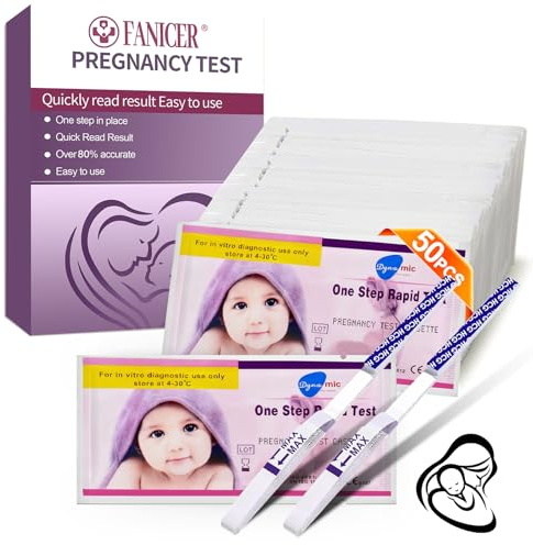 50PCS Early Detection Pregnancy Test Strips,Reliable Pregnancy Tests,Highly Sensitive Fertility Test,10 MIU/ml High Accuracy,for Early Detection,Easy to Use for Women At Home