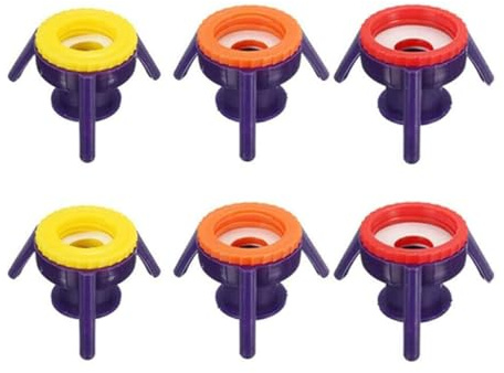 Upside Down Squeeze Bottle Dispenser Cap with 3-Legged Stand, Leak Proof Lid for Shampoo, Sauce, Oil, Ketchup, 6 Pack