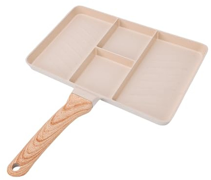 Haofy Padella Grill Antiaderente Divisa in 4 Sezioni, in Lega di Alluminio con Rivestimento in Pietra Maifan, Ideale per la Colazione, con Antiaderente per Uova, Pancake e Bistecche,