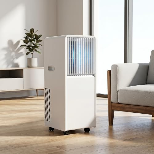 Condizionatore portatile 12000 BTU, oscillazione 120°, telecomando e timer, kit finestra incluso, nessuna installazione a parete necessaria per uffici e stanze