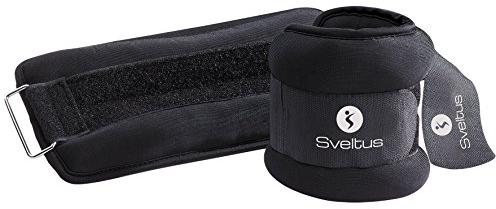 sveltus Hand 944 u. Fuß Gewichtsmanschetten Paar PRO 2x2 kg schwarz Fitness Training Jogging