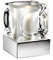 Lighting Collection G9 1 Light Ice Cube Touch Table Lamp With Clear Glass Shade, Metal, Chrome
