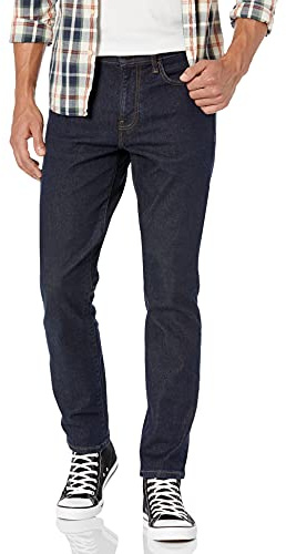Amazon Essentials Jean Extensible Confortable, Coupe Ajustée - couleurs abandonnées Homme, Bleu Foncé, 36W / 33L
