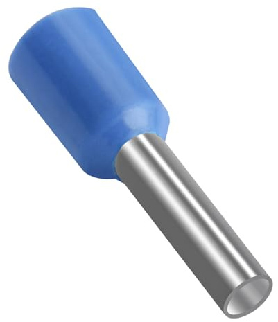 Heschen Cord End Terminal, E2510, AWG14 / 2.5mm², Wire Copper Crimp Connector, Vinyl Insulated, Blue, Pack of 1000