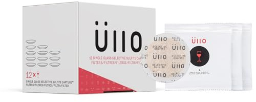 Ullo - Filtros selectivos de repuesto de sulfito, vidrio único, paquete de 12 - Elimina histaminas y conservantes