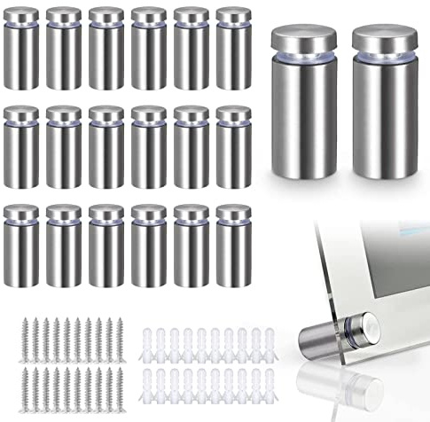 Tusenpy 20 Piezas Clavo Publicitario de Acero Inoxidable,Separador de Tornillos de Espaciador de Vidrio Publicidad