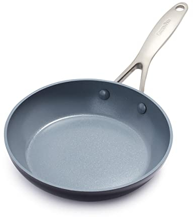 GreenPan Valencia Pro Harteloxierte Gesunde Keramik Antihaft 20 cm Bratpfanne, PFAS-frei, Edelstahl-Griff, Induktion, Spülmaschinenfest, Backofenfest, Grau