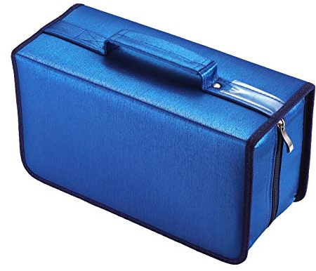 alavisxf xx CD Tasche, 160 CD/DVD Tasche Nylon CD Taschen Aufbewahrung Schutzhülle DVD Lagerung CD Tasche für Kinder Auto (Blau, 160 Kapazität)