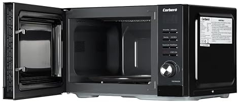 Corberó - Microondas Libre Instalación | CMICM8025DB | 25L | Potencia 900W | Auto Menú | 5 Niveles de Potencia | Control Digital | Grill | Modo Descongelar | Negro/Inox
