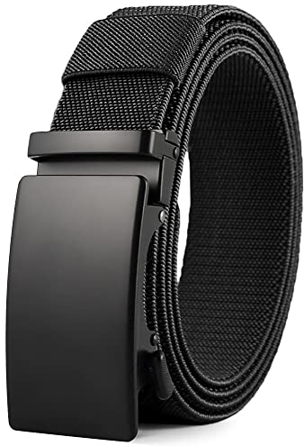 DOOPAI Elastischer Gürtel Herren Stretchgürtel Herren Gürtel Schwarz 115cm