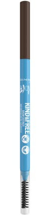 Rimmel London Kind & Free Matita Sopracciglia Brow Definer, Pigmenti naturali, Effetto naturale, Formula vegana - 005 - Chocolate, 0.09g