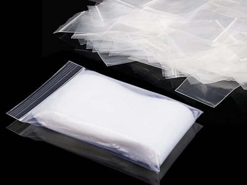 Ensam högklackade 200 st små plastpåsar förseglingsbara Ziplock-greppförsegling 12 x 8 cm genomskinliga återförslutningsbara genomskinliga polyetenpåsar kök gör-det-själv konst hantverk kontor smycken