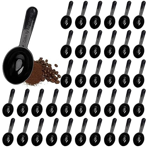 Suuwwn Messlöffel,40 Stück Kunststoff Messlöffel Dosierlöffel Kaffee-Messlöffe Set Messbecher Löffel Pulver Löffel,Maßlöffel für Kaffee Tee Milchpulver Flüssiggewürz Küchenutensilien,Schwarz