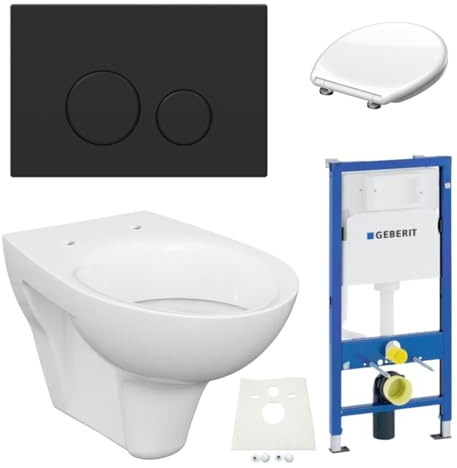 Duofix Spülkasten Drückerplatte schwarz matt Comfort Design WC Komplettset
