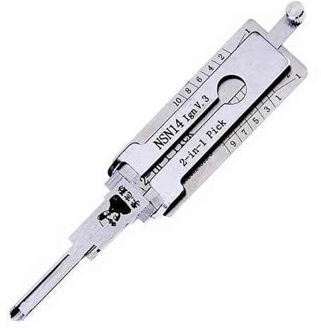 RLOKK NSN14 2 in 1 Dietrich und Decoder, Autoschlüsselleser, Auto Lock Pick, Professionelle Schlosser-Werkzeuge