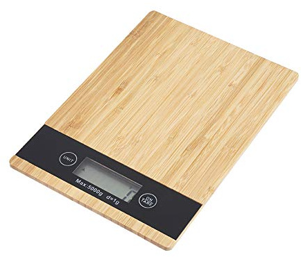 Uadme Balance électronique,Affichage LED En Bambou Balance De Cuisine électrique Outil De Mesure des Aliments En Bois Pour la Cuisine