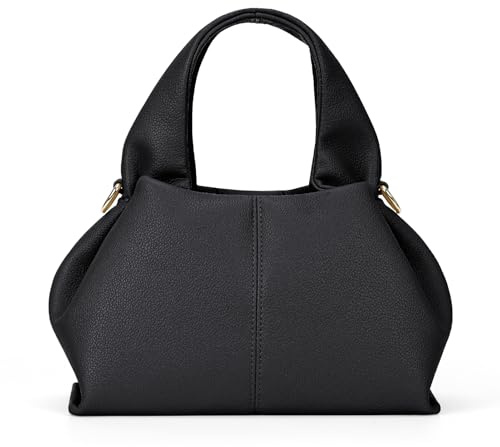CHAMAIR Mini Handtasche Damen Umhängetasche Ledertasche Damen-Henkeltaschen Dumpling Crossbody Bag Moden PU Leder Geldbörse Handtaschen mit Abnehmbarer Schultergurt