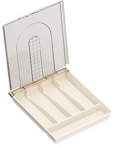 Organiseur d'argenterie avec couvercle – Range-couverts, boîte de rangement pour couverts avec 5 compartiments, étui de rangement pour couverts avec couvercle amovible