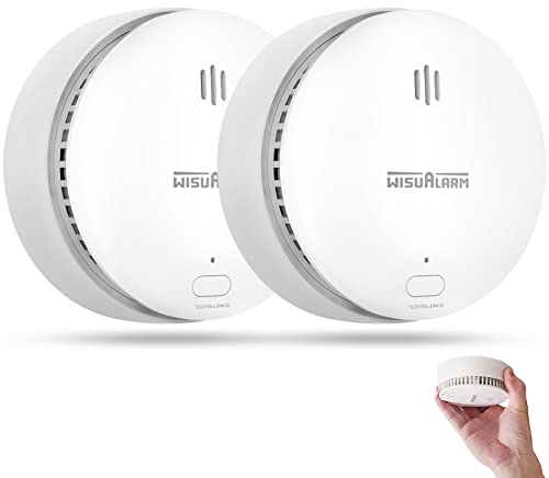 Smoke Alarms for Home, 10-Year Battery, Smoke Alarm, Fire Alarm with Test/Silence Button, Smoke Detector Certificated by TUV Conforms to EN14604 Standard (2pcs)