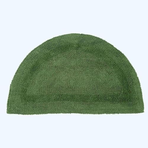 HOMESCAPES Half Round Bath Mat, Luxury 1600gsm Extra Soft 100% Cotton, Reversible Bathroom Mats Non-Slip, Washable, Super Absorbent, Quick-Dry, Fern Green Semi Circle Bathroom Rug, 50 x 80 cm