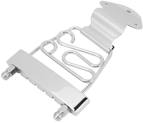Gitarren-Trapez-Saitenhalter, Höhenverstellbarer 6-saitiger Bass-Trapez-Steg-Saitenhalter aus Metall Zum Austausch (SILVER