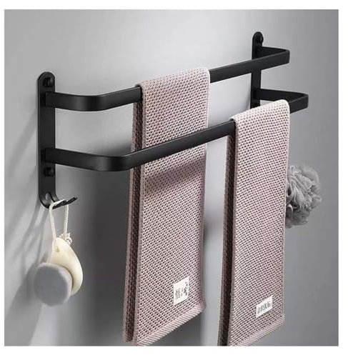 DKRAHRJJ Handtuchstangen, An Der Wand Montierter Badezimmer-Handtuchhalter, Handtuchhalter Mit Doppelter Stange/a/80Cm