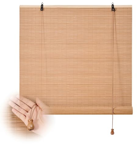Sunshade Bamboo Blinds Outdoor Bamboo Curtain with Lift Blinds Window Roller Roman Blinds Privacy Screen Bamboo Blinds 90 100 120 130 140 160cm Wide Bamboo Door Curtain for Indoor Patio Pergola