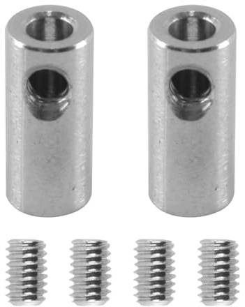 Orivin Set di morsetti per cavi metallici con foro da 5 mm, 2 pezzi in acciaio inossidabile 304 con doppio foro, morsetti per cavi con chiave esagonale M4 per raccordi per cavi, argento