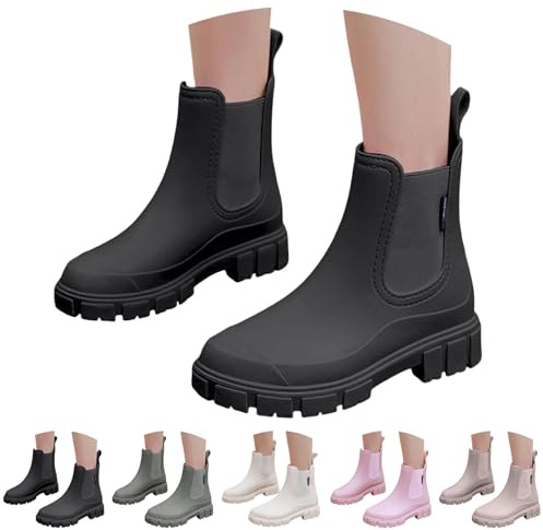 Ankle Rubber Wellies Women Short Wellies Women Garden Shoes Welly Boots Non Slip Detachable With Cotton Inside Rain Boots