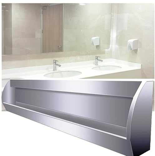 Commercial Wall Mounted Stainless Steel Urinal, Splash-Proof Male Urinal Trough 150x30x65cm (59x11.8x19.7in), Durable Flushing Design for Adults, Ideal for Public Restrooms