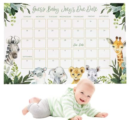 Calendario de predicción de nacimiento del bebé, calendario de fechas de parto del bebé,Juego de ducha de aniversario de calendario divertido Predicción de fecha de vencimiento | Signo conmemorativo